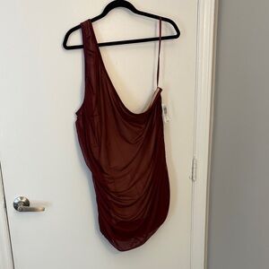 Torrid Burgundy One-Shoulder Blouse